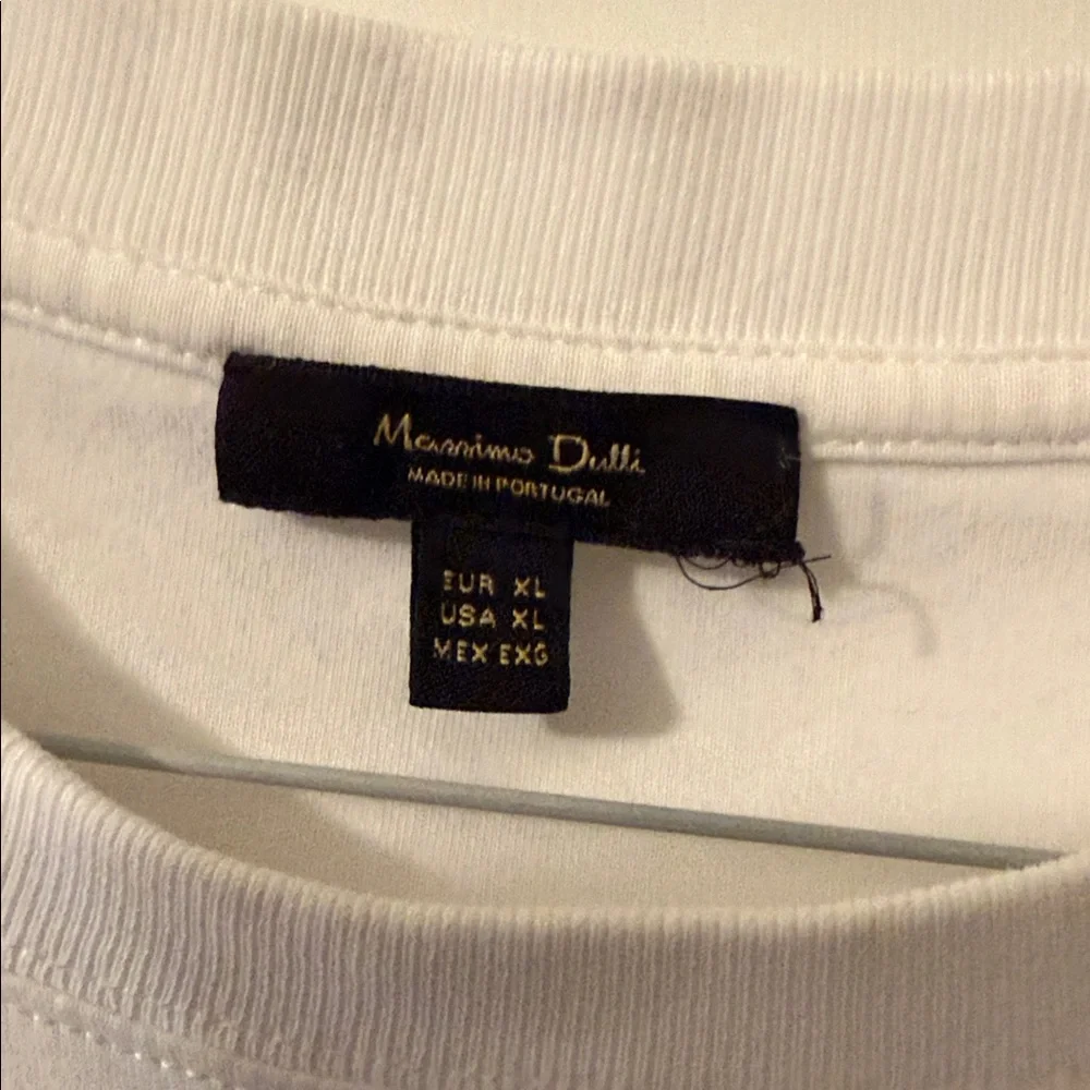 Massimo Dutti Cream Short Sleeve T-Shirt - Picture 2 of 6